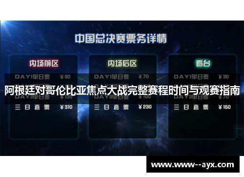 阿根廷对哥伦比亚焦点大战完整赛程时间与观赛指南